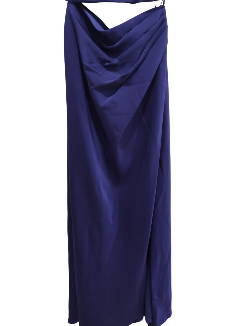 La Femme Elegant Deep Blue Two-Piece Satin Evening Dress - Picture 5 of 9